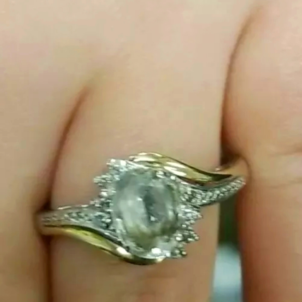 Adwar Casting 925 And 10K Gold Diamond Ring Size 6